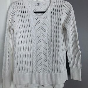 White thin knit sweater. NEVER worn
